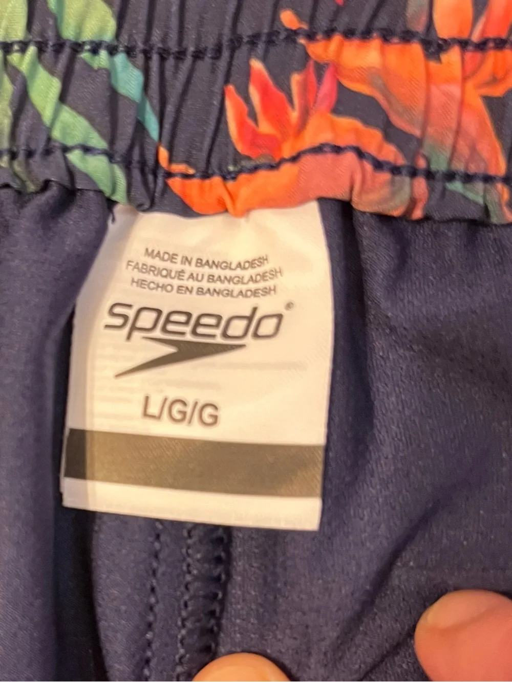Speedo Navy Swim Skirt with Pink & Green Tropical Print NWT Shorts Sz Large
